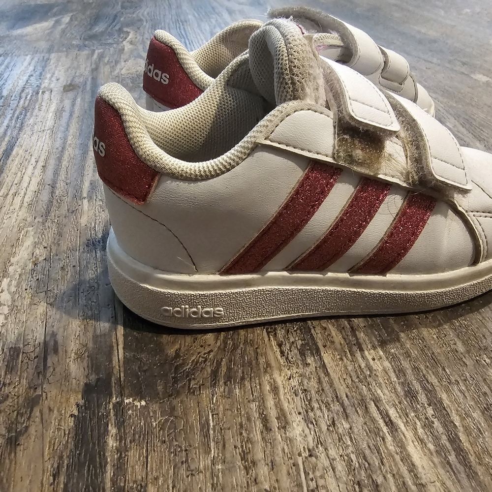 Adidas Pink and White Sneakers Classic Design